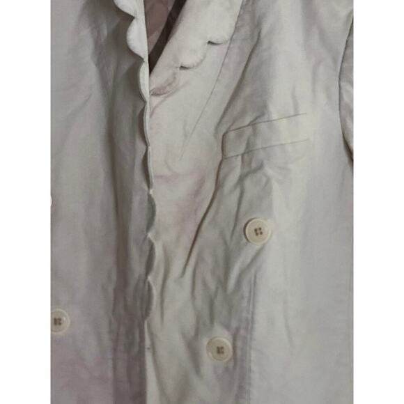 Rebecca Taylor Scallop Blazer Jacket Double-Breasted Front Vanilla Cream 6 - Picture 6 of 13